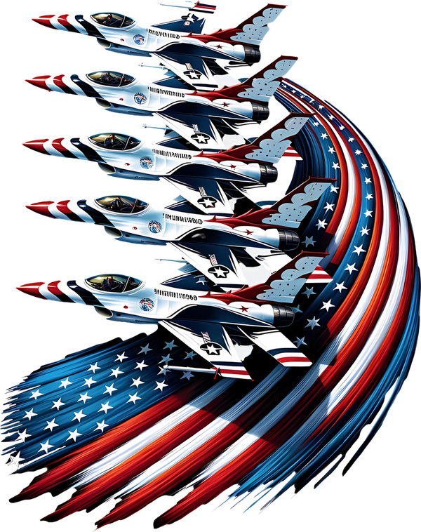 US Flag & Jets - Air Force DTF Transfers