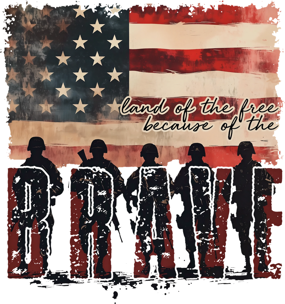 The Land of the Free Because of the Brave - Army DTF Transfers