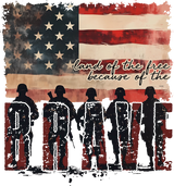 The Land of the Free Because of the Brave - Army DTF Transfers