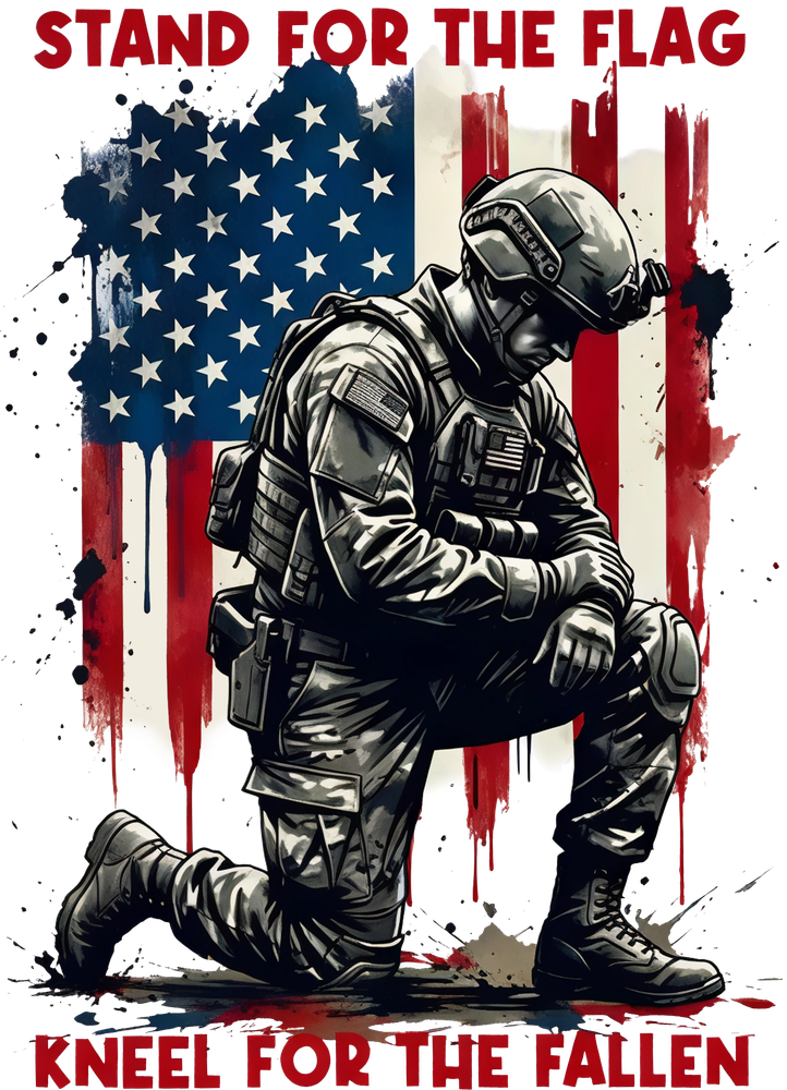 Stand For The Flag, Kneel For The Fallen - Army DTF Transfers