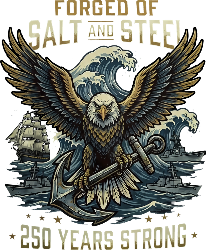 Forged Of Salt And Steel - Navy DTF Transfers