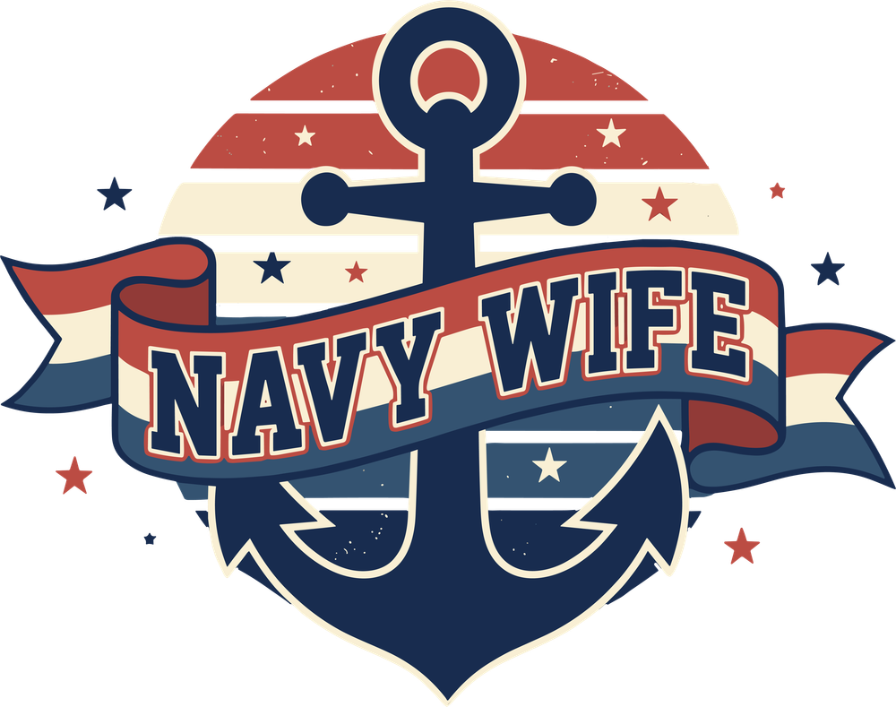 Navy Wife - Navy DTF Transfers