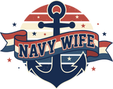 Navy Wife - Navy DTF Transfers