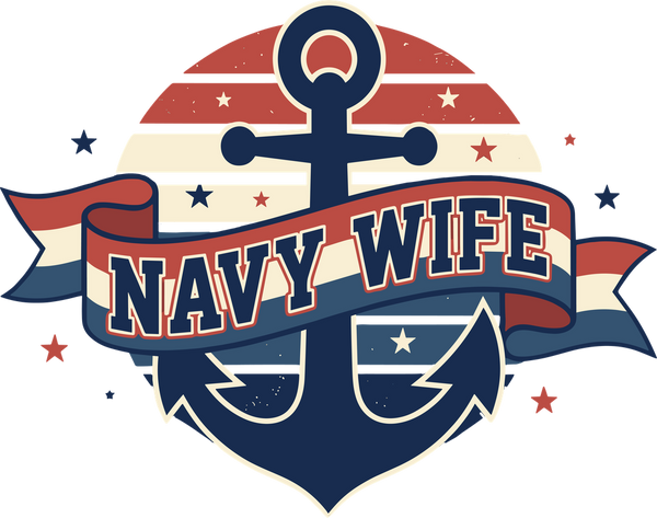Navy Wife - Navy DTF Transfers