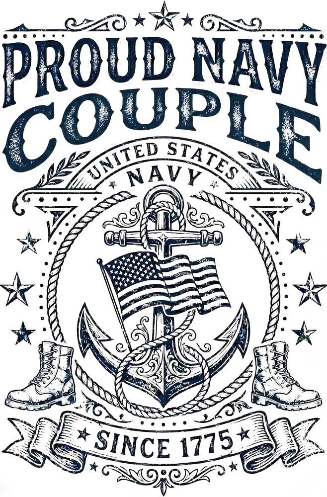 Proud Navy Couple - Navy DTF Transfers