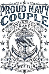 Proud Navy Couple - Navy DTF Transfers