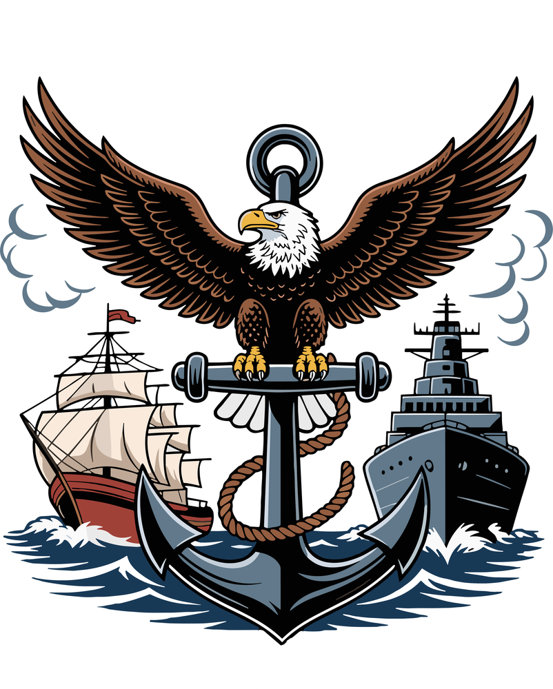 Forged Of Salt And Steel - Navy DTF Transfers
