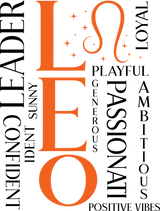 Leo Qualities, Orange - Zodiacs & Horoscopes DTF Transfers