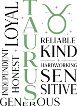 Taurus Qualities, Green - Zodiacs & Horoscopes DTF Transfers