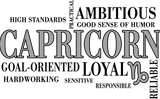 Capricorn Qualities, Gray, Horizontal - Zodiacs & Horoscopes DTF Transfers