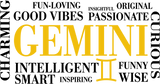 Gemini Qualities, Yellow, Horizontal - Zodiacs & Horoscopes DTF Transfers