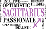 Sagittarius Qualities, Pink, Horizontal - Zodiacs & Horoscopes DTF Transfers