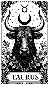 Taurus Tarot Card - Zodiacs & Horoscopes DTF Transfers