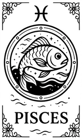 Pisces Tarot Card - Zodiacs & Horoscopes DTF Transfers