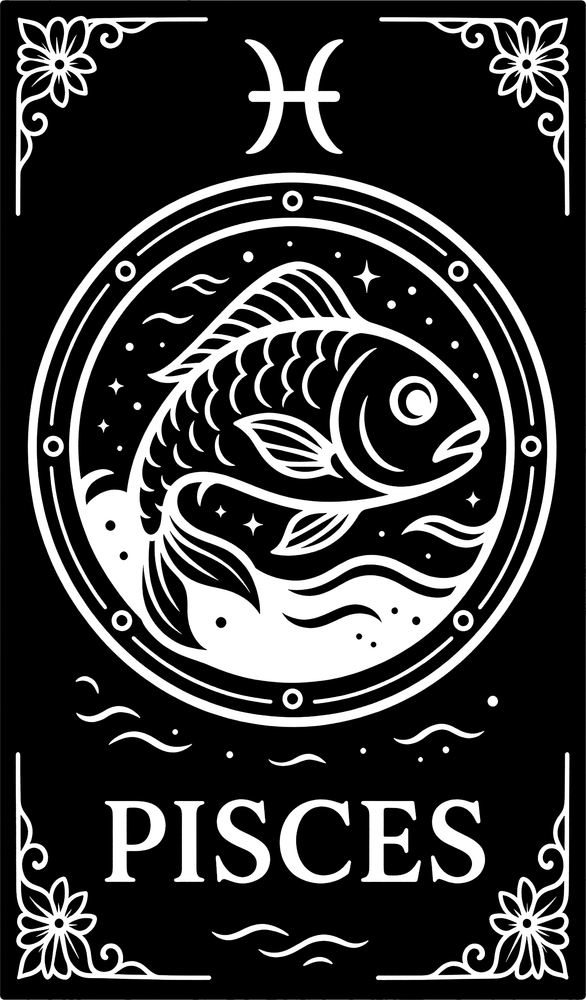 Pisces Tarot Card - Zodiacs & Horoscopes DTF Transfers
