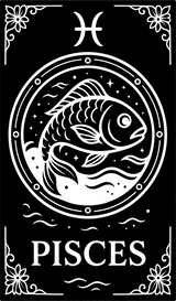 Pisces Tarot Card - Zodiacs & Horoscopes DTF Transfers