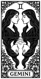 Gemini Tarot Card - Zodiacs & Horoscopes DTF Transfers