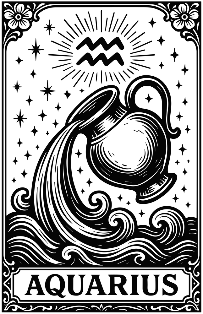 Aquarius Tarot Card - Zodiacs & Horoscopes DTF Transfers