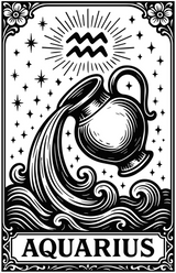 Aquarius Tarot Card - Zodiacs & Horoscopes DTF Transfers