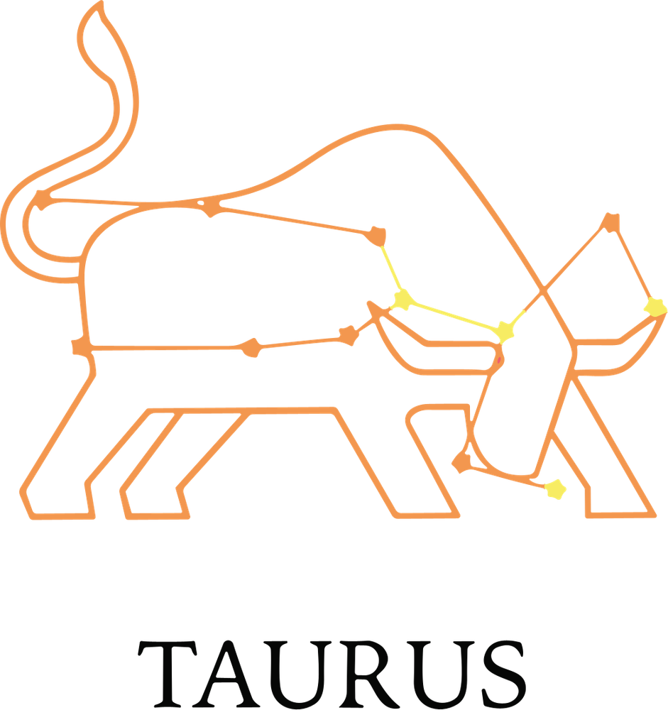 Taurus Orange Constellation - Zodiacs & Horoscopes DTF Transfers