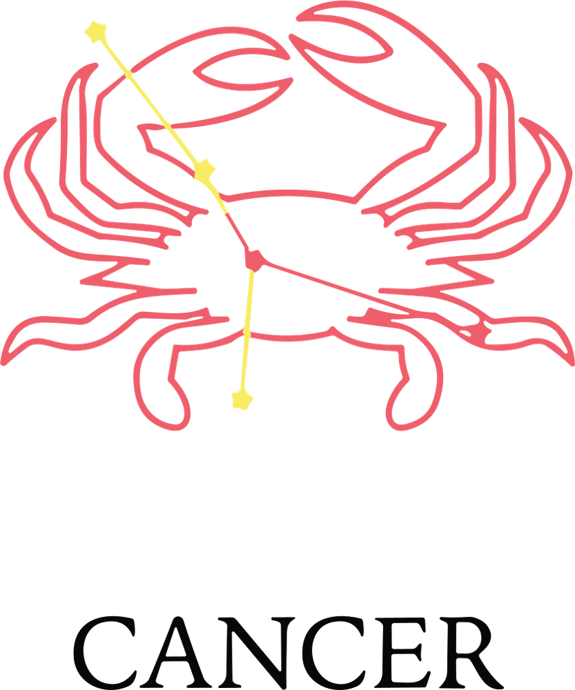 Cancer Raspberry Constellation - Zodiacs & Horoscopes DTF Transfers
