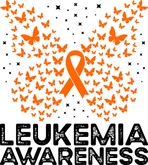 Leukemia Awareness Butterfly Design - Leukemia DTF heat transfer