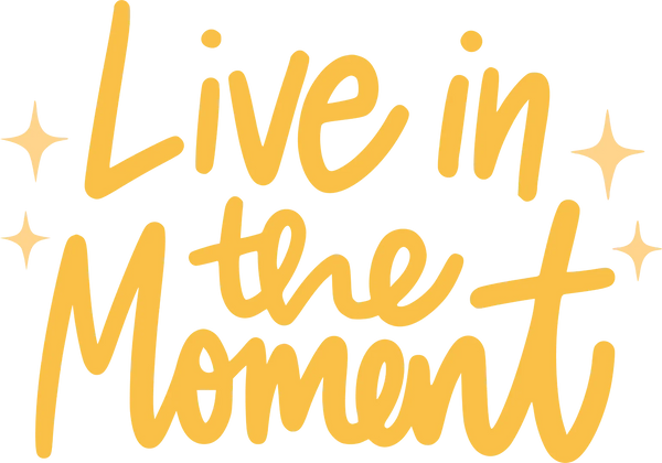 Live In The Moment Yellow Cursive Design - Quotes DTF Transfer