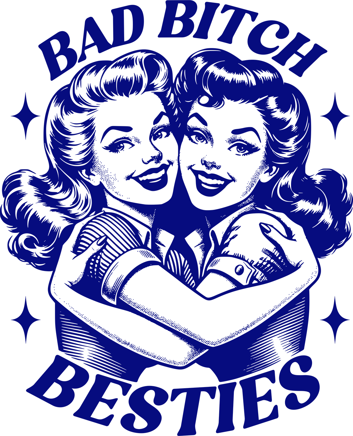 Besties Blue Design - Best Friends DTF Transfer