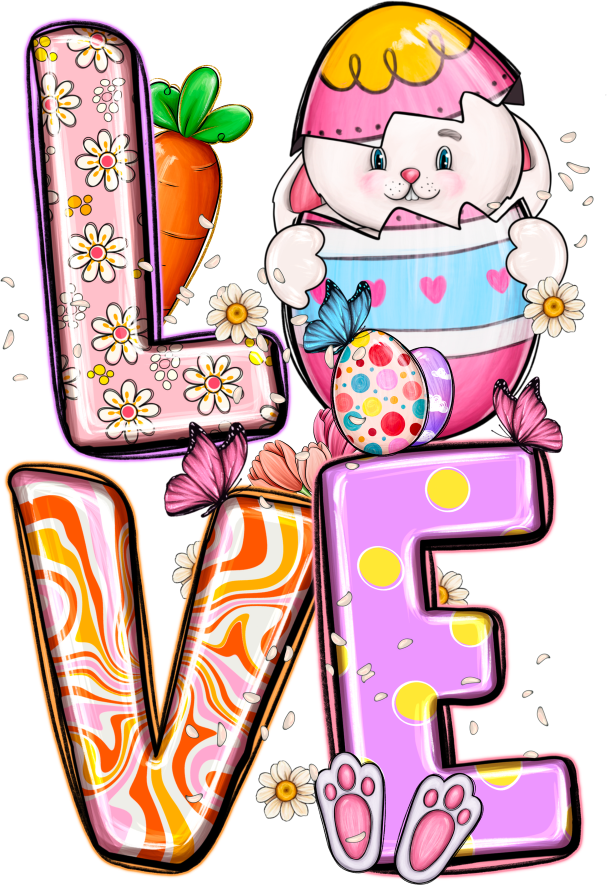 Love  Easter Design Easter DTF Transfer