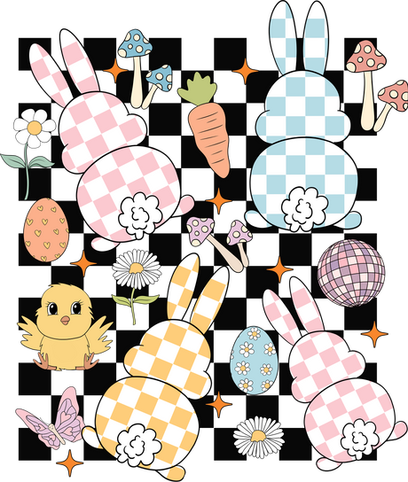 Cute Bunny Easter Design Easter DTF Transfer