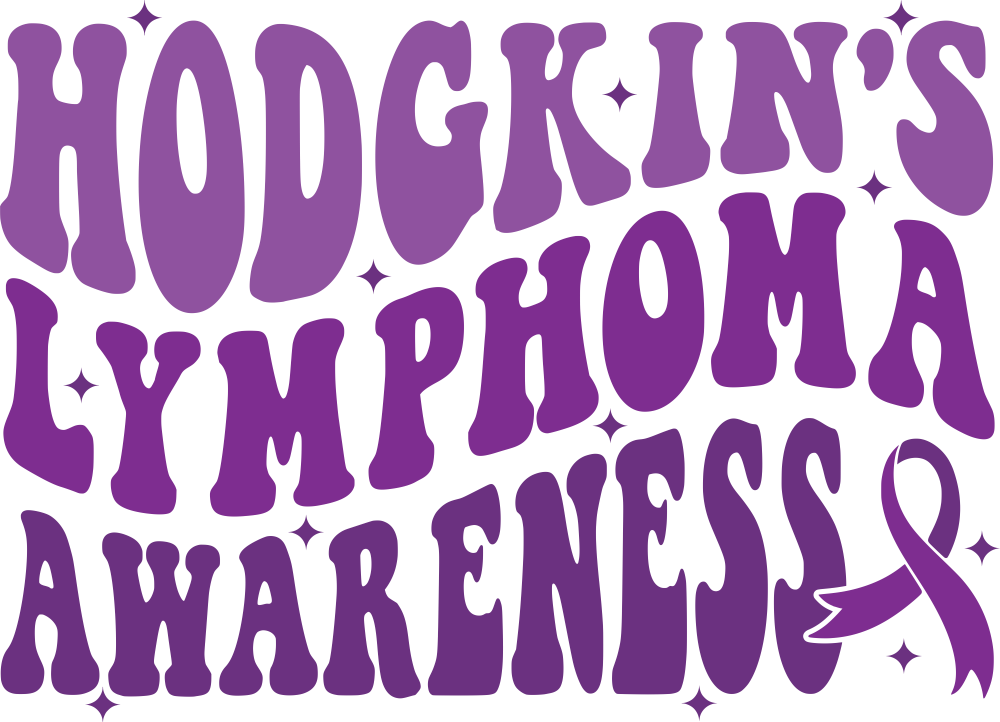 Hodgkin's Lymphoma Awareness, Wavy Text - Lymphoma DTF Transfers