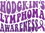 Hodgkin's Lymphoma Awareness, Wavy Text - Lymphoma DTF Transfers
