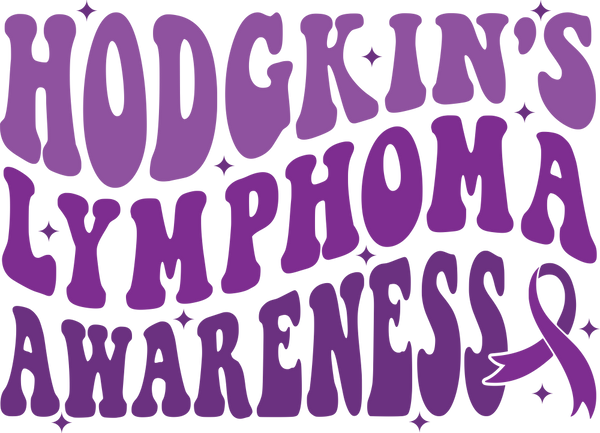 Hodgkin's Lymphoma Awareness, Wavy Text - Lymphoma DTF Transfers