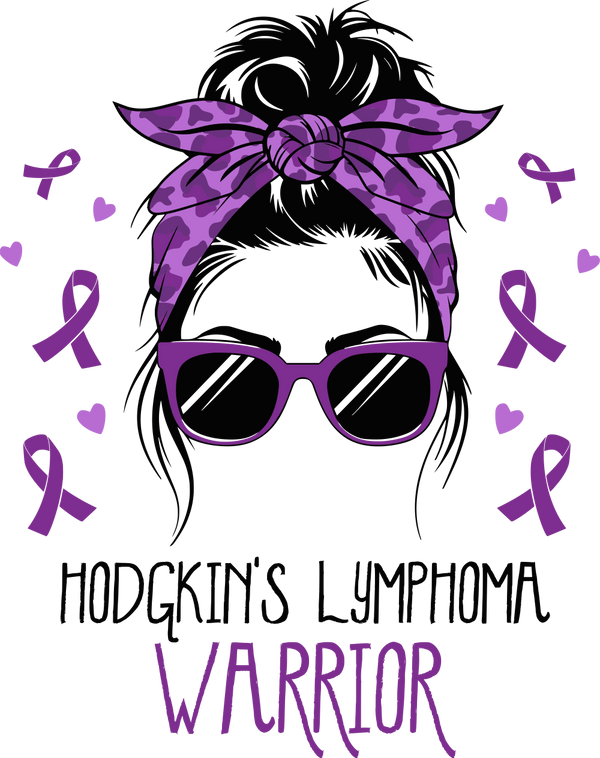 Hodgkin's Lymphoma Warrior, Bandana Girl - Lymphoma DTF Transfers