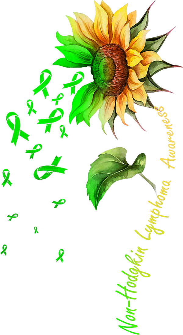 Green & Yellow Sunflower - Lymphoma DTF Transfers