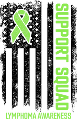 Support Squad, USA Flag B&W - Lymphoma DTF Transfers