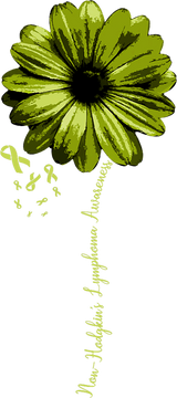 Green Sunflower & Ribbons - Lymphoma DTF Transfers