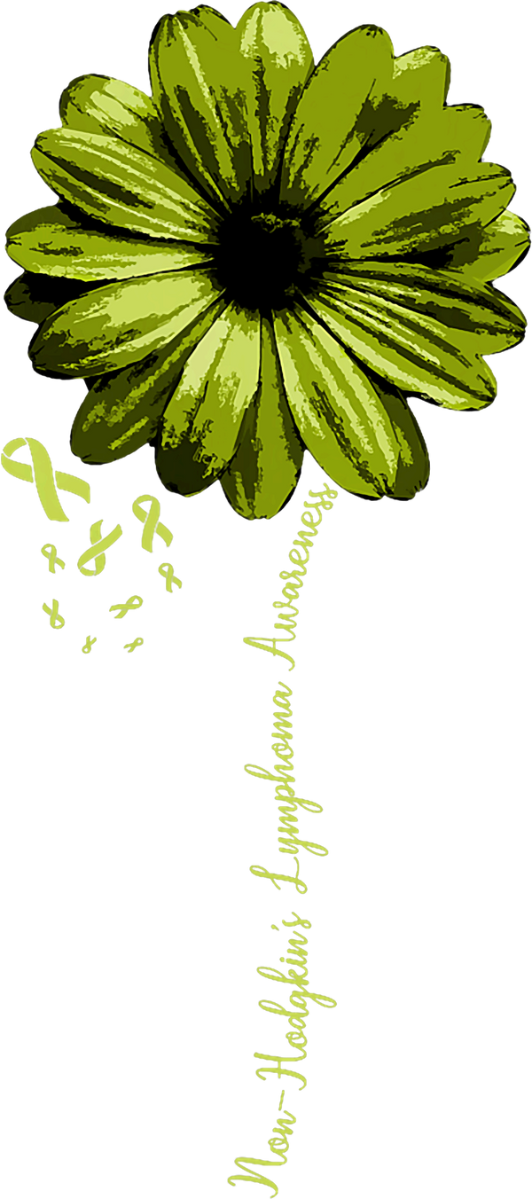 Green Sunflower & Ribbons - Lymphoma DTF Transfers
