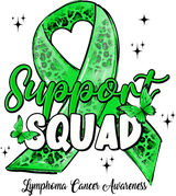 Support Squad, Leopard Print Ribbon - Lymphoma DTF Transfers