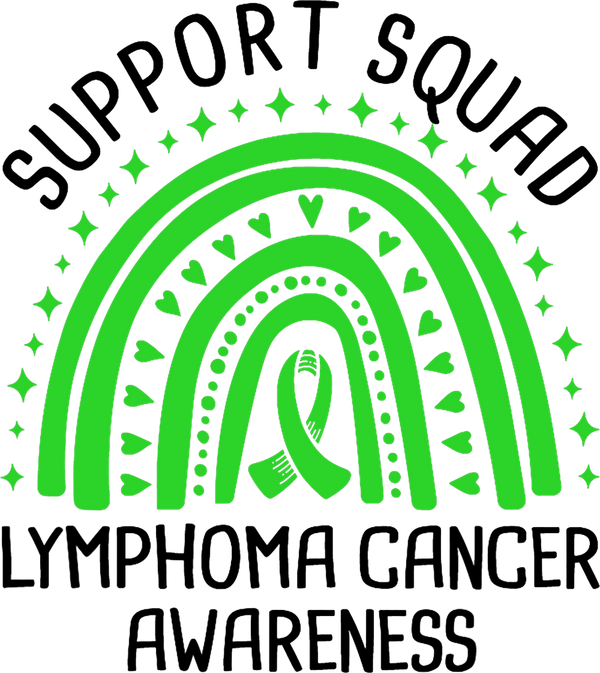 Support Squad, Dots Stars & Hearts Rainbow - Lymphoma DTF Transfers