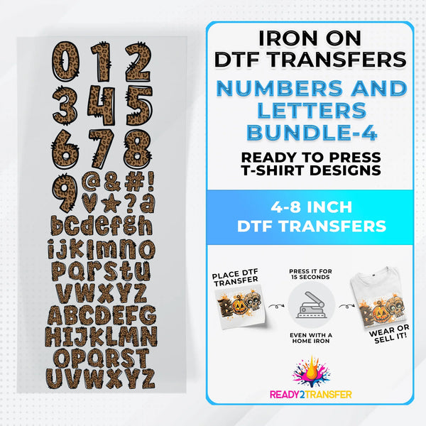 Numbers And Letters Bundle T-shirt Designs Premade DTF Gangsheet - DTF Bundle 4