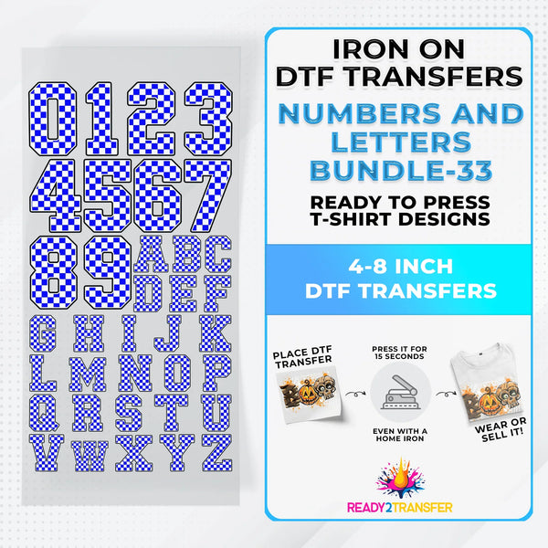 Numbers And Letters Bundle T-shirt Designs Premade DTF Gangsheet - DTF Bundle 33