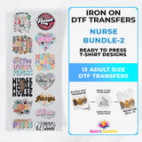 Nurse Bundle Iron on DTF Transfer Bundle 2 - 13 Best Seller Ready To Press T-shirt Designs