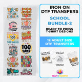 School Bundle Iron on DTF Transfer Bundle 2 - 12 Best Seller Ready To Press T-shirt Designs