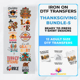 Thanksgiving Bundle Iron on DTF Transfer Bundle 5 - 12 Best Seller Ready To Press T-shirt Designs