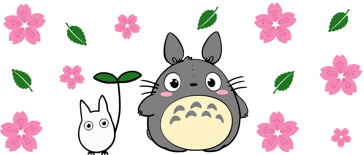 Totoro Chibi Design - Anime Cup Wrap UV Sticker Permanent UV DTF Decal