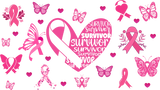 Survivor Heart - Awareness Cup Wrap UV Sticker Permanent UV DTF Decal ready2transfer