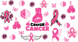 Crush Cancer - Awareness Cup Wrap UV Sticker Permanent UV DTF Decal
