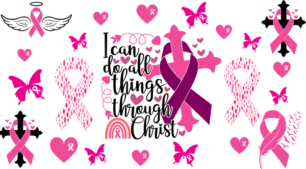 Through Christ - Awareness Cup Wrap UV Sticker Permanent UV DTF Decal