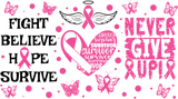 Never Give Up Heart - Awareness Cup Wrap UV Sticker Permanent UV DTF Decal